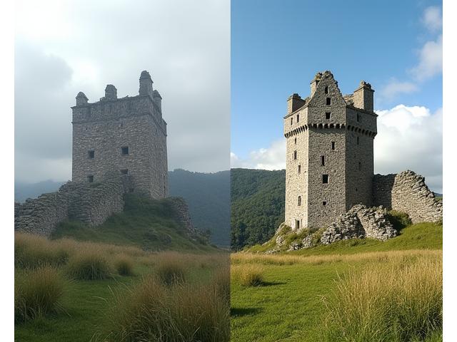 3D digitale reconstructie van een middeleeuwse kasteelruïne