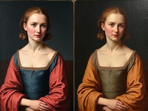 'Na' foto van schilderij restauratie